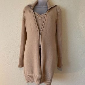 Sweater Tank with Zippered Cardigan